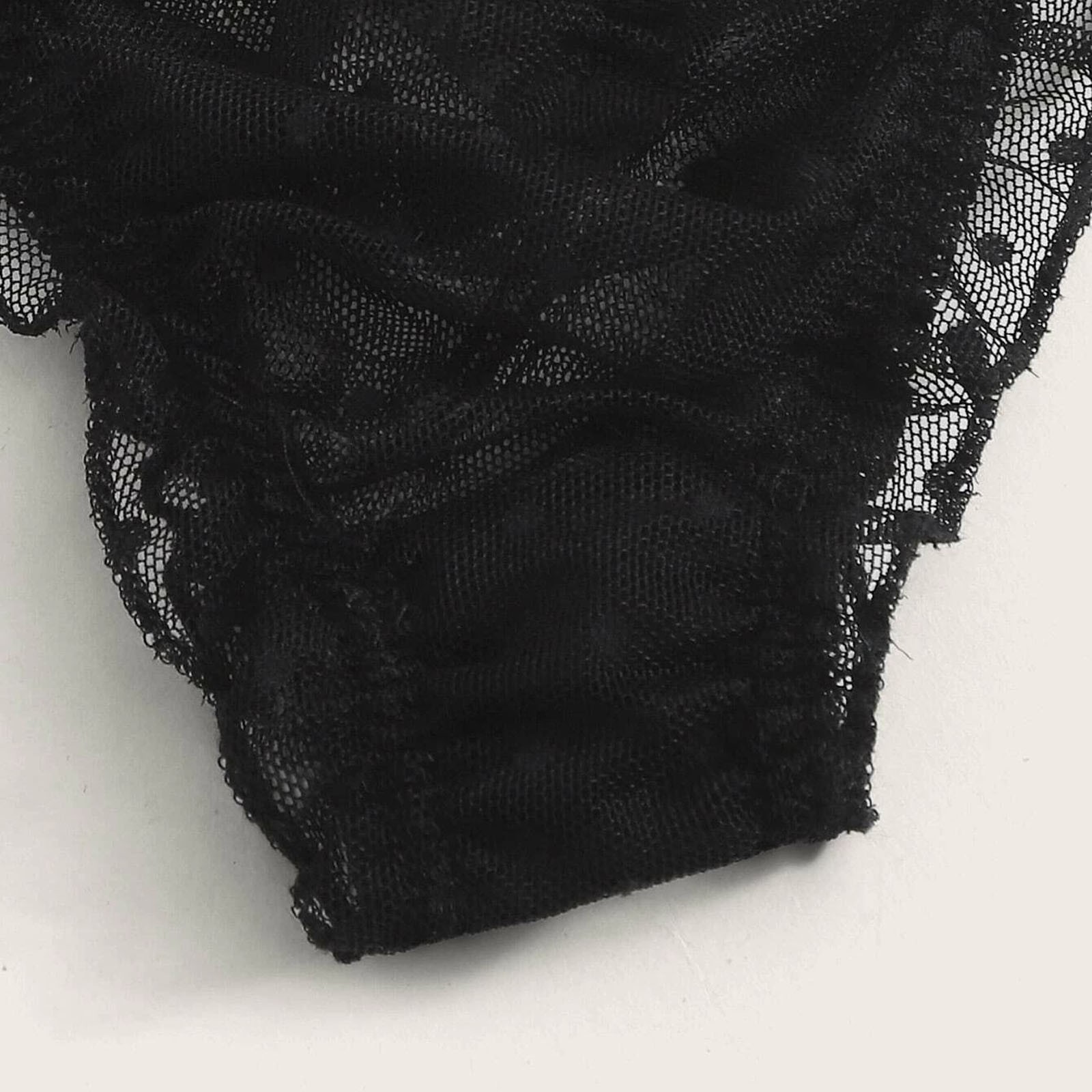 Sexy Lingerie For Women Plus Size Dot Mesh Lace Wireless Bra Bandage Lingerie Thong Set Women's lingerie нижнее бельё женское