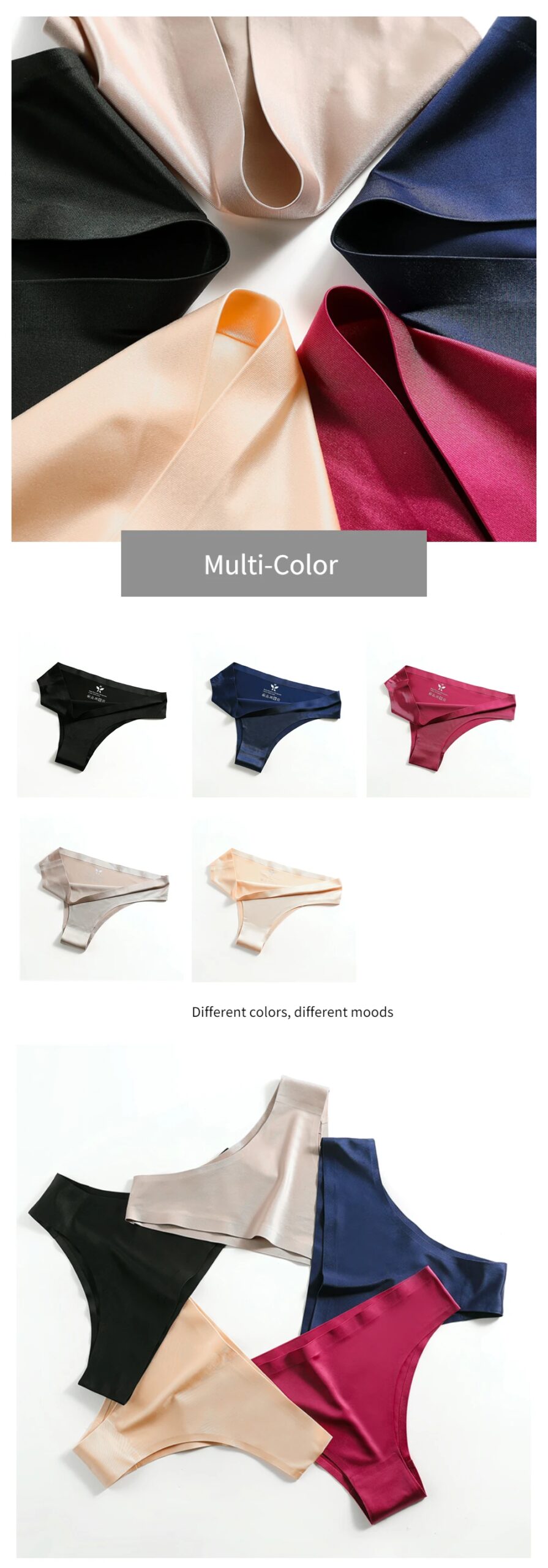 WarmSteps M-4XL Plus Big Size Underwear Woman Panties Sexy Lingerie Women's Panties Intimates Solid Ice Silk G-string Thong XXXL