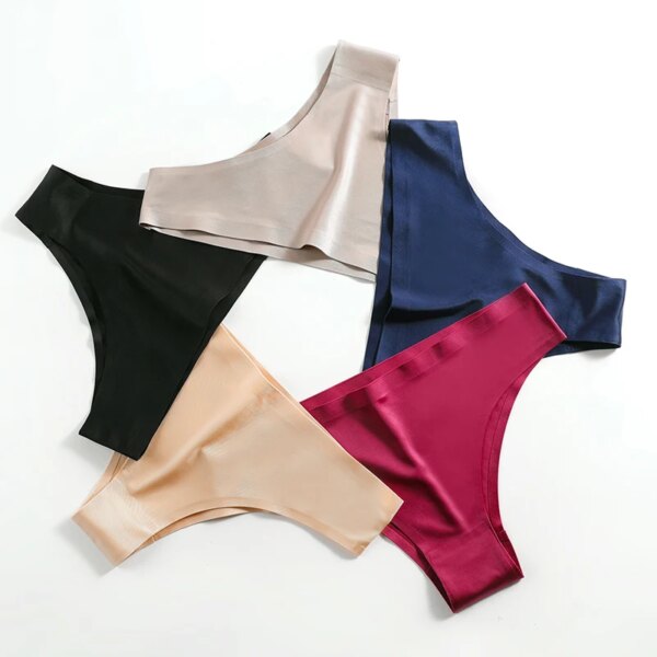 WarmSteps M-4XL Plus Big Size Underwear Woman Panties Sexy Lingerie Women's Panties Intimates Solid Ice Silk G-string Thong XXXL