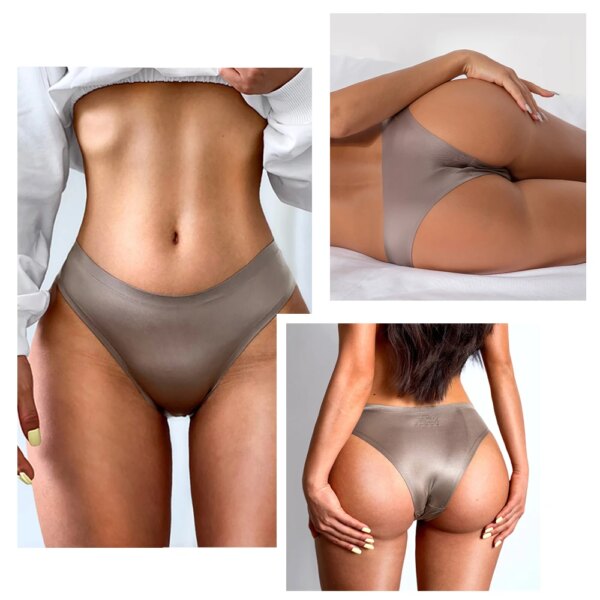WarmSteps M-4XL Plus Big Size Underwear Woman Panties Sexy Lingerie Women's Panties Intimates Solid Ice Silk G-string Thong XXXL