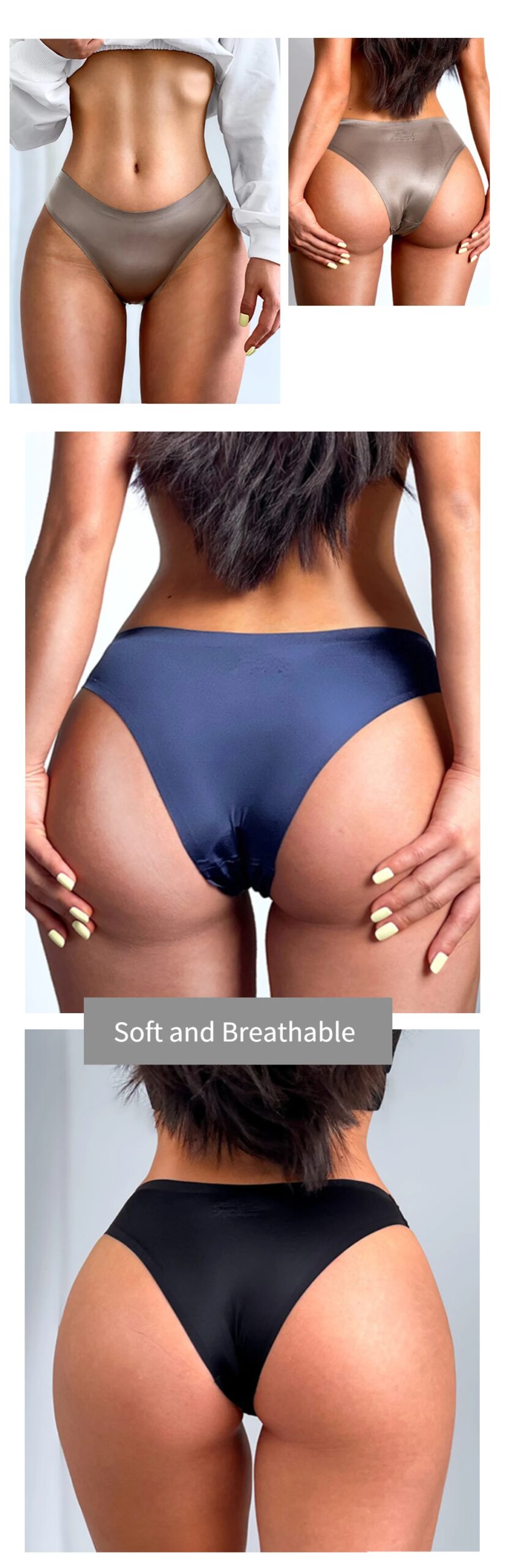 WarmSteps M-4XL Plus Big Size Underwear Woman Panties Sexy Lingerie Women's Panties Intimates Solid Ice Silk G-string Thong XXXL