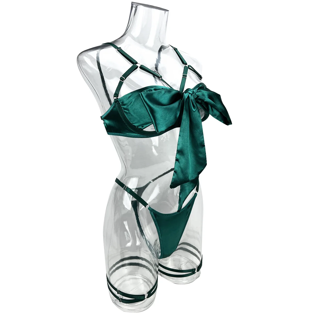 Yimunancy 3-Piece Cut Out Bow Lingerie Set 4 Colors Satin Cute Erotic Set Solid Brief Underwear Set Nightwear Yimunancy 3-Piece Cut Out Bow Lingerie Set 4 Colors Satin Cute Erotic Set Solid Brief Underwear Set Nightwear