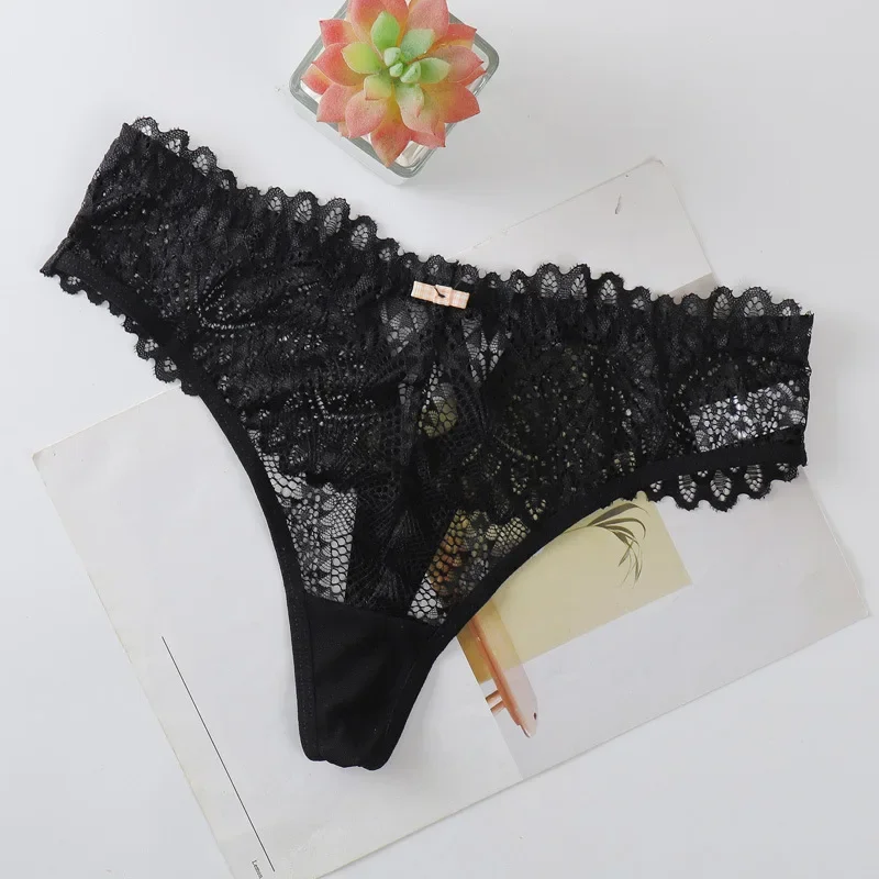Women's Lace Thongs Lingerie Intimates Woman T-back Soft T-panties Designed Tangas Mujer Sexy String Panties Thongs Women Sexy
