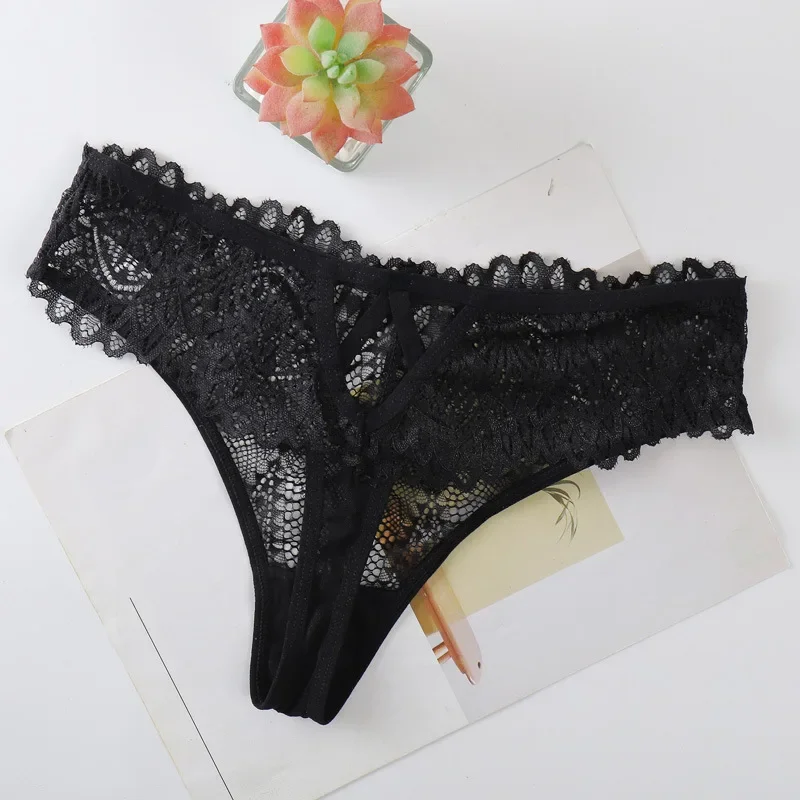 Women's Lace Thongs Lingerie Intimates Woman T-back Soft T-panties Designed Tangas Mujer Sexy String Panties Thongs Women Sexy
