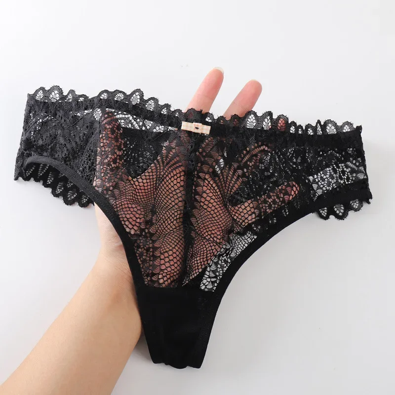 Women's Lace Thongs Lingerie Intimates Woman T-back Soft T-panties Designed Tangas Mujer Sexy String Panties Thongs Women Sexy