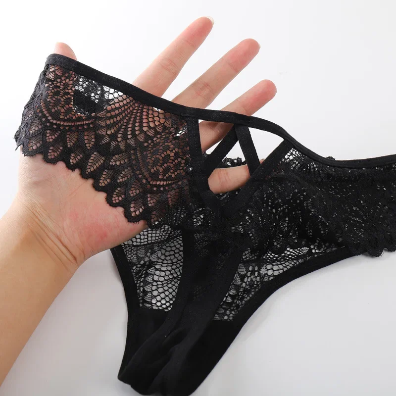 Women's Lace Thongs Lingerie Intimates Woman T-back Soft T-panties Designed Tangas Mujer Sexy String Panties Thongs Women Sexy