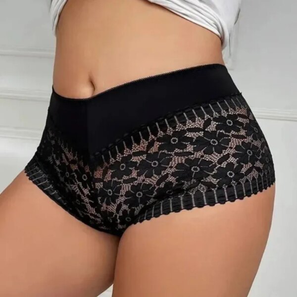 Hollow Print Soft Briefs Sexy Tight High Waisted Lingerie For Women Shapewear Lace Breathable Summer Cool Underwear Fashionable