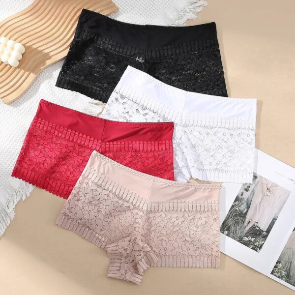 Hollow Print Soft Briefs Sexy Tight High Waisted Lingerie For Women Shapewear Lace Breathable Summer Cool Underwear Fashionable