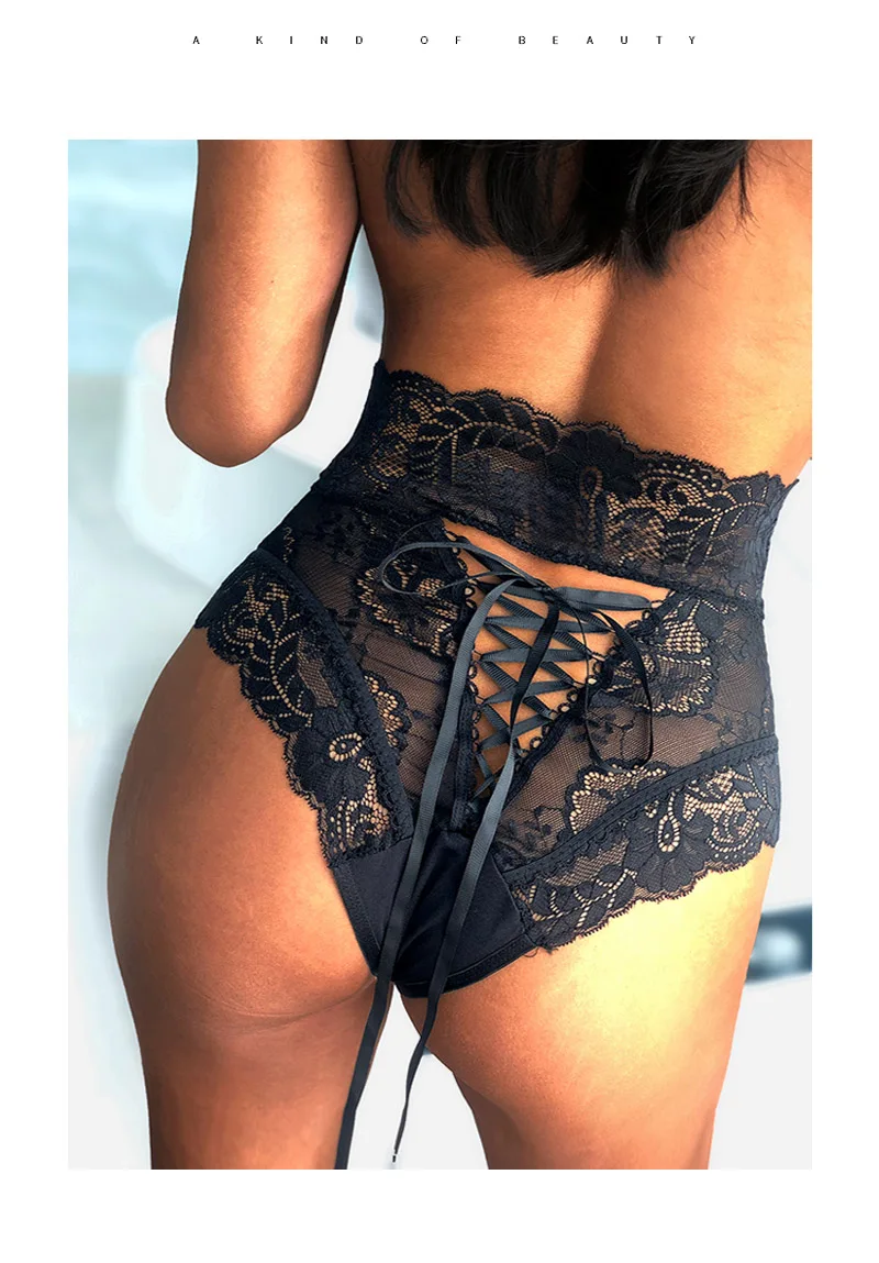S-XXXL plus size sexy high-waist lace panties, thongs, hollow underwear, lingerie