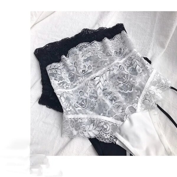 S-XXXL plus size sexy high-waist lace panties, thongs, hollow underwear, lingerie