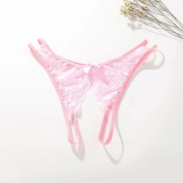 Sexy Lace Thongs Open Crotch Erotic G-String Solid Color Temptation Micro String Erotic Lingerie For Sex Temptation Cueca