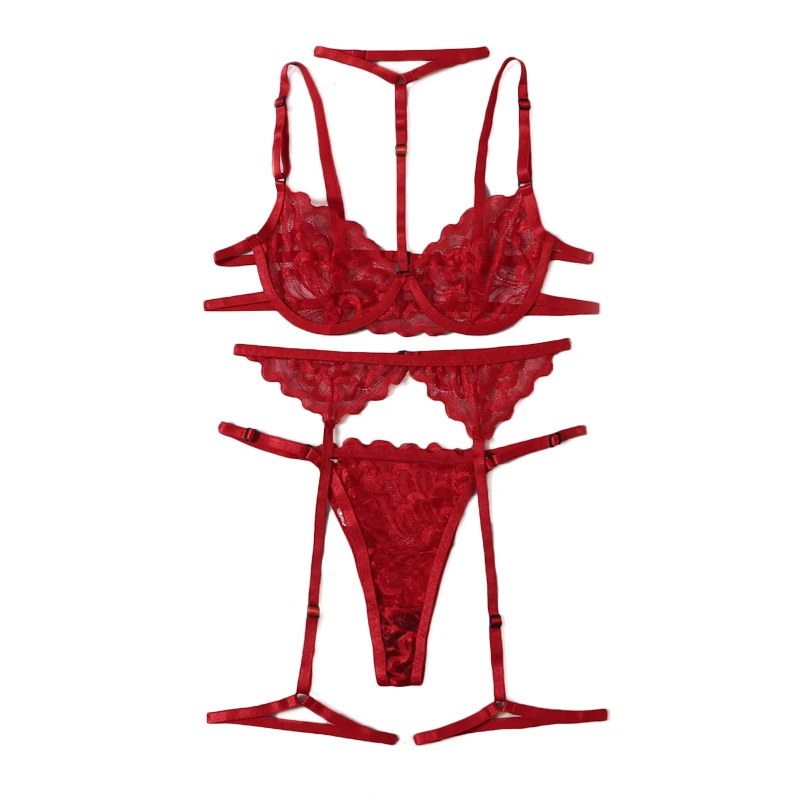 Aduloty Red Floral Lace Garter Lingerie Set With Choker Women Intimates 2022 Underwire Bra And Thongs Ladies Underwear Set Aduloty Red Floral Lace Garter Lingerie Set With Choker Women Intimates 2022 Underwire Bra And Thongs Ladies Underwear Set