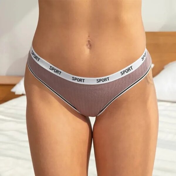 Cute Girl Briefs Cotton Fashion Letter Women Underwear Soft Breathable Triangle Pants Mid Waist Sexy Comfortable Lingerie Bright