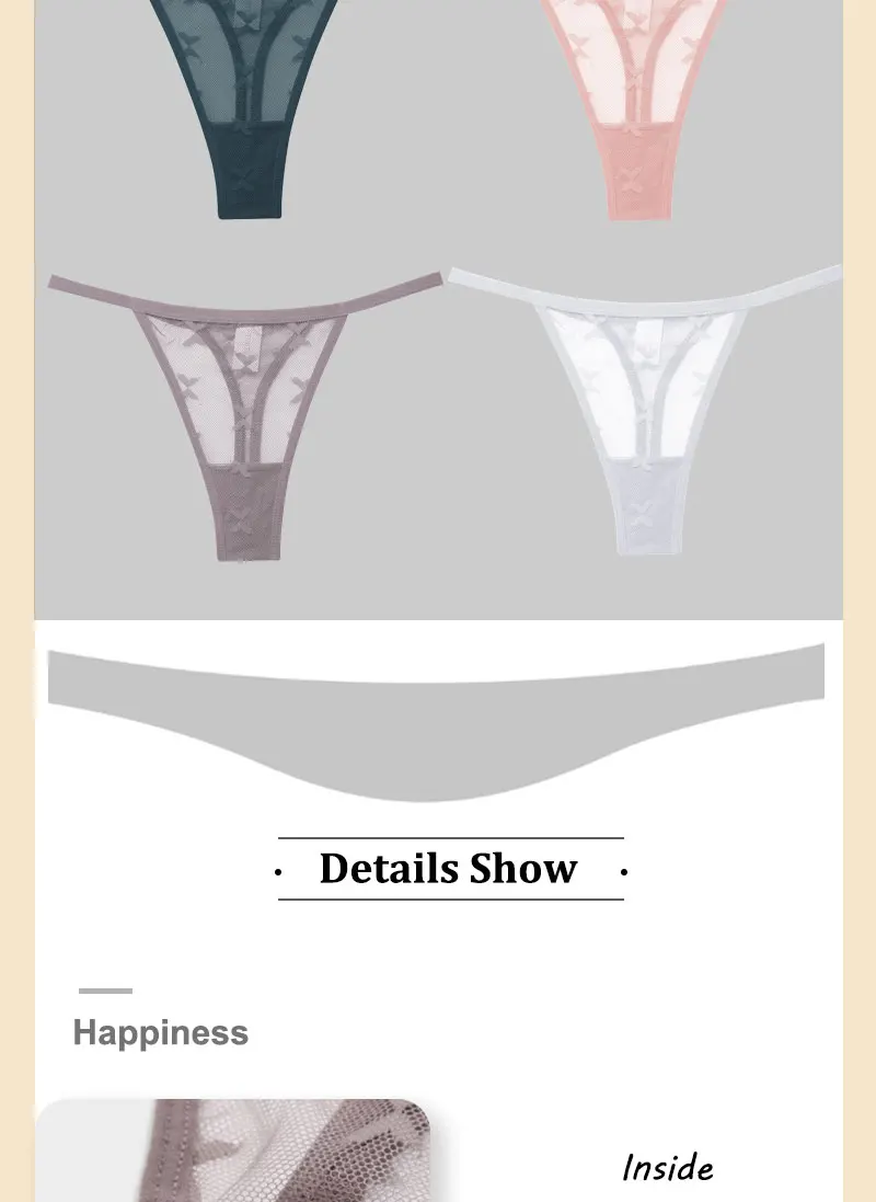 4PCS/Set Sexy Lace Thong Women Low Waist Panties Transparent G String Thongs T-Back Underwear Female Solid Intimates Lingerie 4PCS/Set Sexy Lace Thong Women Low Waist Panties Transparent G String Thongs T-Back Underwear Female Solid Intimates Lingerie