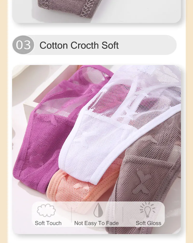 4PCS/Set Sexy Lace Thong Women Low Waist Panties Transparent G String Thongs T-Back Underwear Female Solid Intimates Lingerie 4PCS/Set Sexy Lace Thong Women Low Waist Panties Transparent G String Thongs T-Back Underwear Female Solid Intimates Lingerie