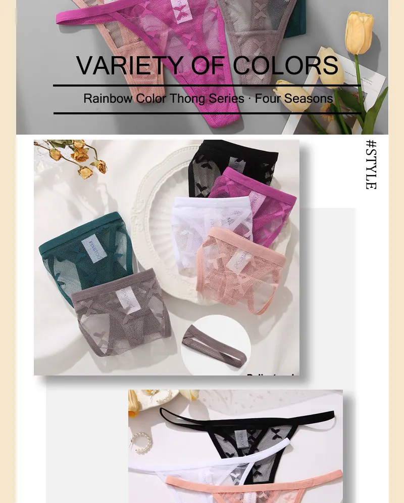 4PCS/Set Sexy Lace Thong Women Low Waist Panties Transparent G String Thongs T-Back Underwear Female Solid Intimates Lingerie 4PCS/Set Sexy Lace Thong Women Low Waist Panties Transparent G String Thongs T-Back Underwear Female Solid Intimates Lingerie