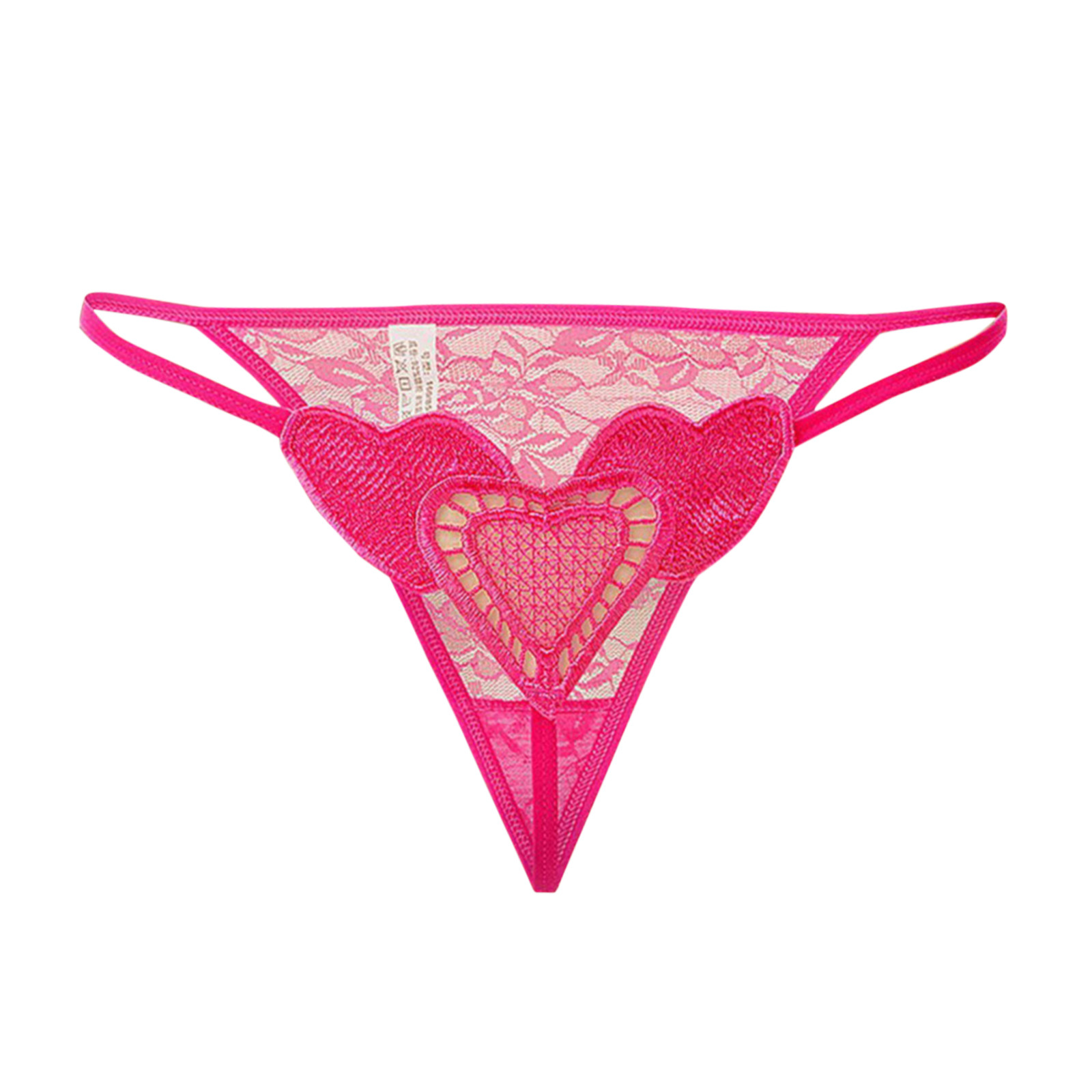 Embroidery Sexy Briefs Love Heart Lace Women Massage Pearl Thongs G Strings Erotic Crotchless Panties Lingerie Clothes Underwear