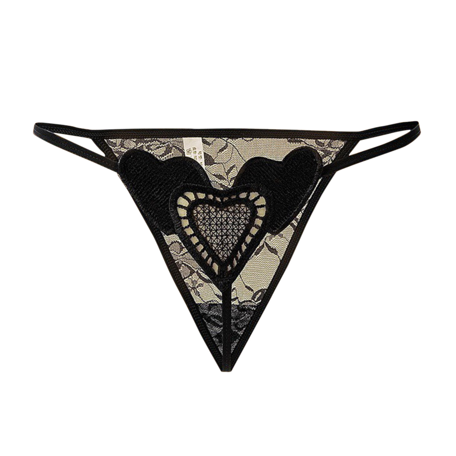 Embroidery Sexy Briefs Love Heart Lace Women Massage Pearl Thongs G Strings Erotic Crotchless Panties Lingerie Clothes Underwear