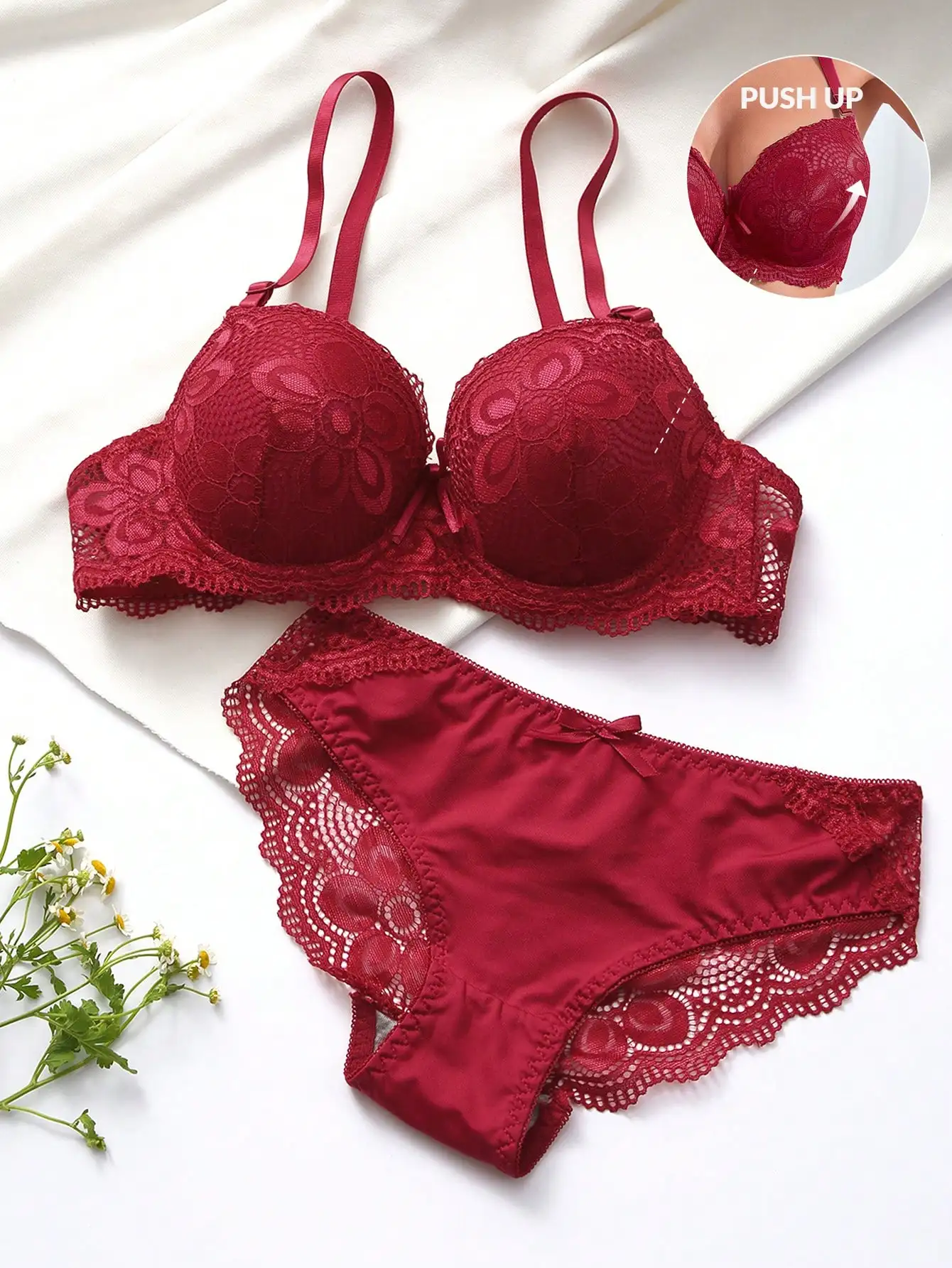 Transparent Floral Two Pieces Bras Panties Set Clothing Sexy Underwire Push Up Lingeries For Women A2123 Transparent Floral Two Pieces Bras Panties Set Clothing Sexy Underwire Push Up Lingeries For Women A2123