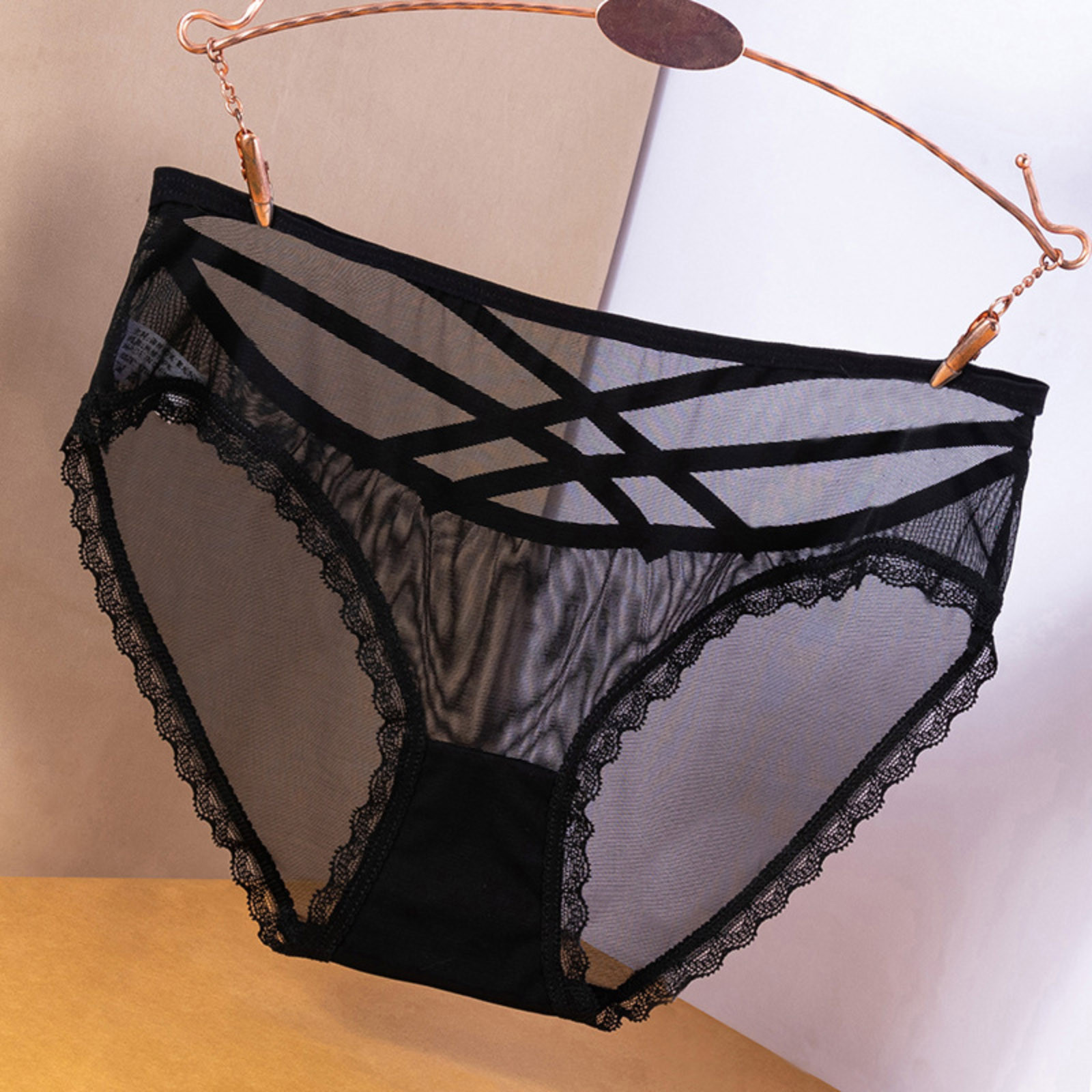 Women's Sexy Black Lace Panties High Waist Plus Size Briefs For Women Traceless Temptation Embroidery Lingerie For Ladies