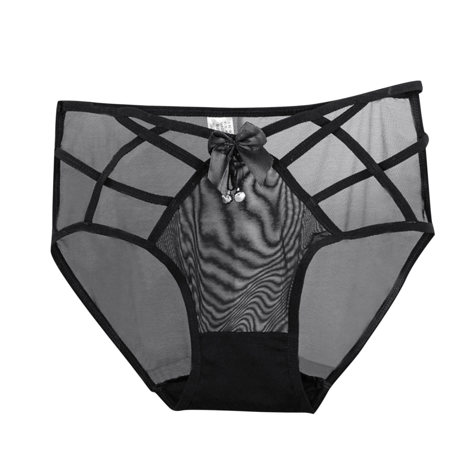 Women's Sexy Black Lace Panties High Waist Plus Size Briefs For Women Traceless Temptation Embroidery Lingerie For Ladies