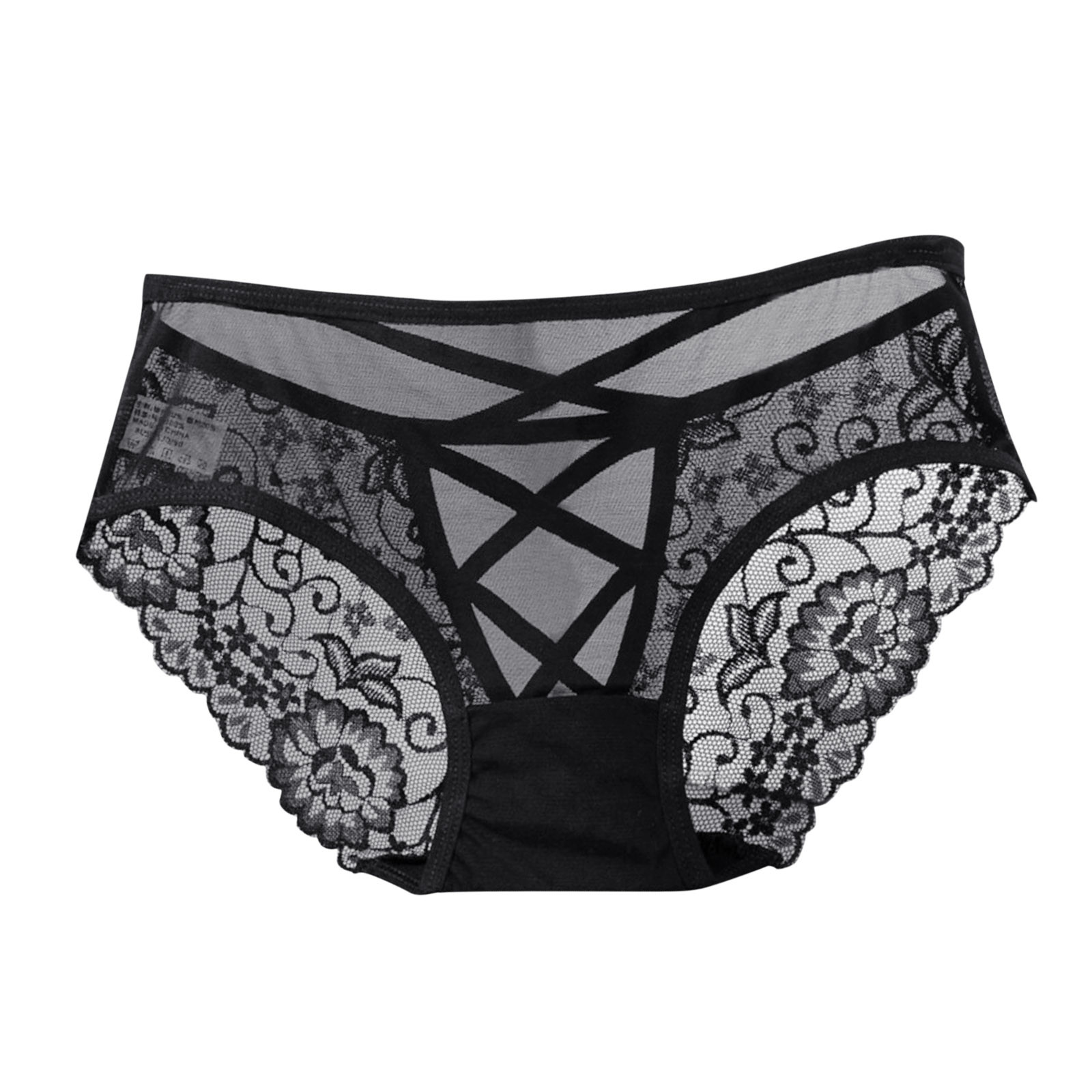 Women's Sexy Black Lace Panties High Waist Plus Size Briefs For Women Traceless Temptation Embroidery Lingerie For Ladies