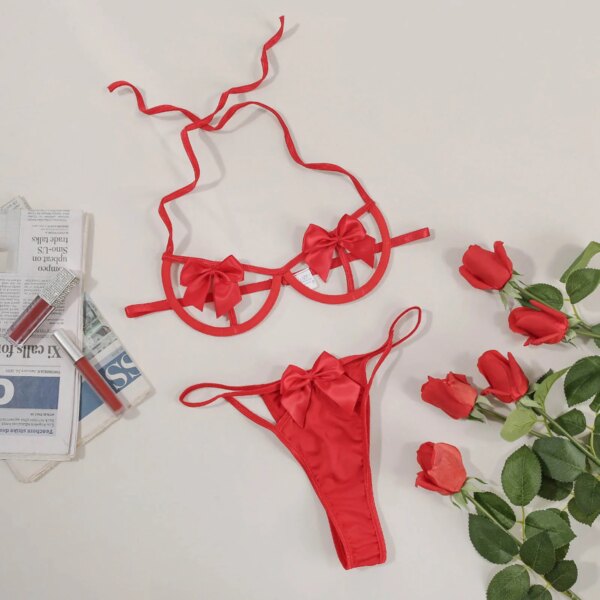 Sexy Erotic Lingerie Women Bra And Panty Garters 3pcs See Through Lingerie Sets Sexy Women's Underwear Set Female Sexy Costumes