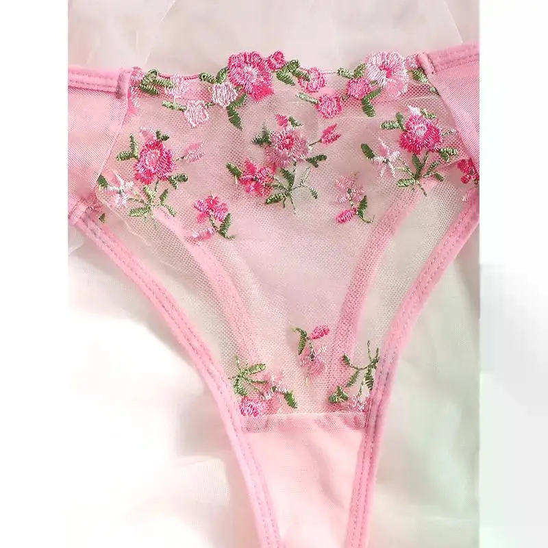 Transperant Lingerie Set Women Mesh Net Sexi Lenceria Sensual Mujer Bra Sets Embroidery Floral Underwired Transperant Lingerie Set Women Mesh Net Sexi Lenceria Sensual Mujer Bra Sets Embroidery Floral Underwired
