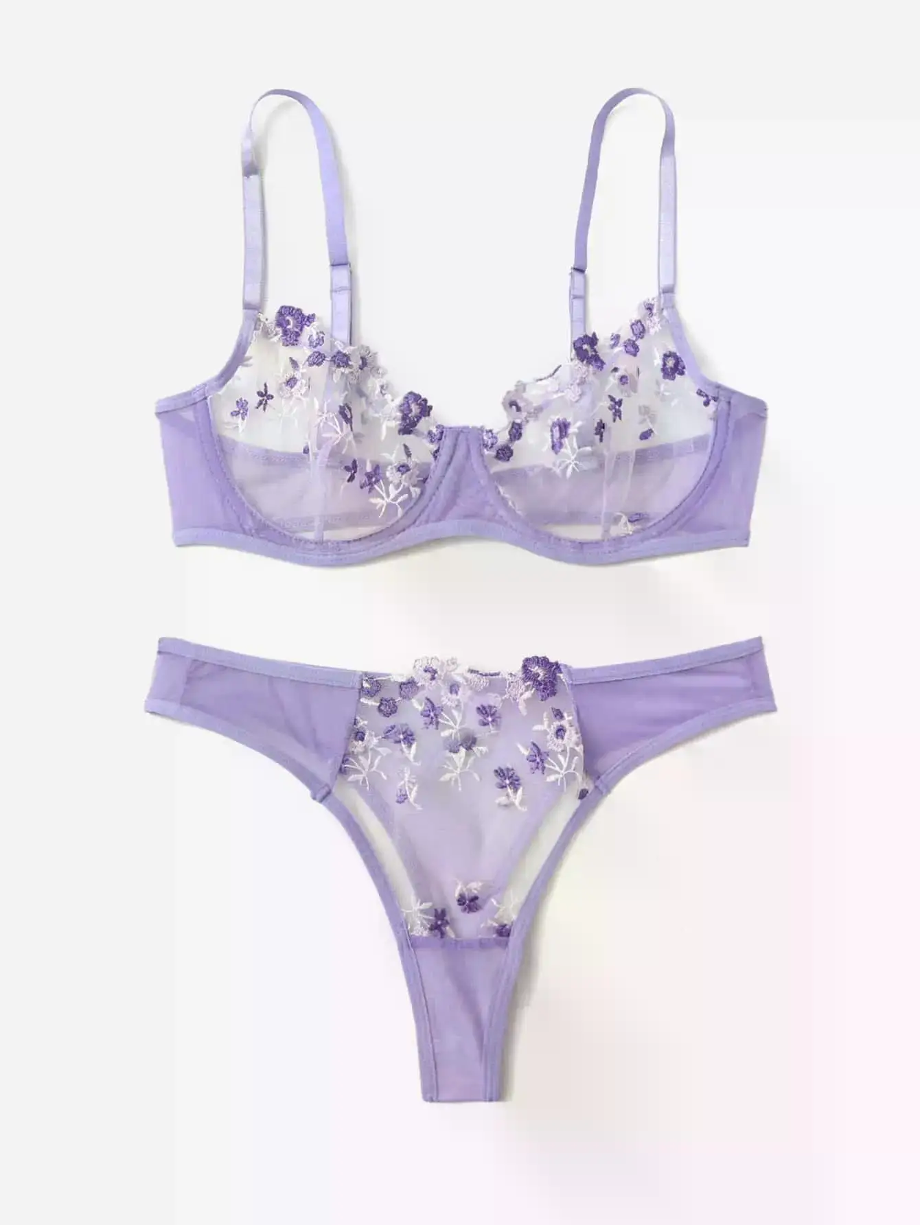 Transperant Lingerie Set Women Mesh Net Sexi Lenceria Sensual Mujer Bra Sets Embroidery Floral Underwired Transperant Lingerie Set Women Mesh Net Sexi Lenceria Sensual Mujer Bra Sets Embroidery Floral Underwired