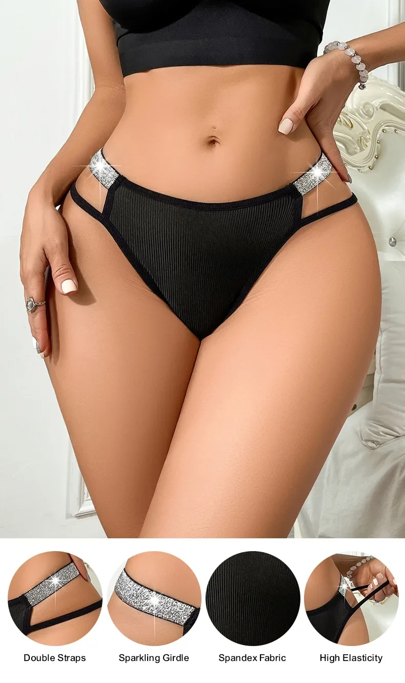 New Women Sexy Lace High Elastic Low Waist Thong Bikini Diamond Strap Panties Lingerie Brief G-string Underwear Sensual Lingerie New Women Sexy Lace High Elastic Low Waist Thong Bikini Diamond Strap Panties Lingerie Brief G-string Underwear Sensual Lingerie