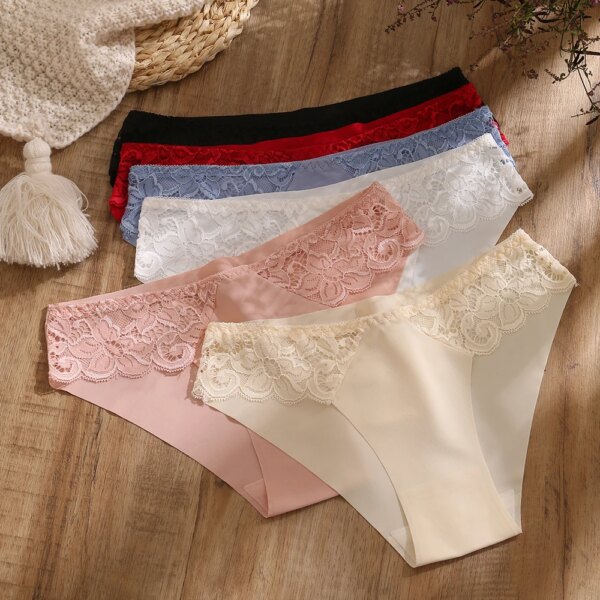 Women's Panties Sexy Lace Perpective Seamless Female Underwear Solid Elasticity Briefs for Ladies Lovely Lingerie Underpants New