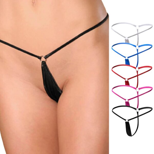 Sexy Thong Thin Strap Women's Panties Exotic Lingerie T Back Ladies Thongs Low Waist Micro Mini G-String Female Underwear Tangas