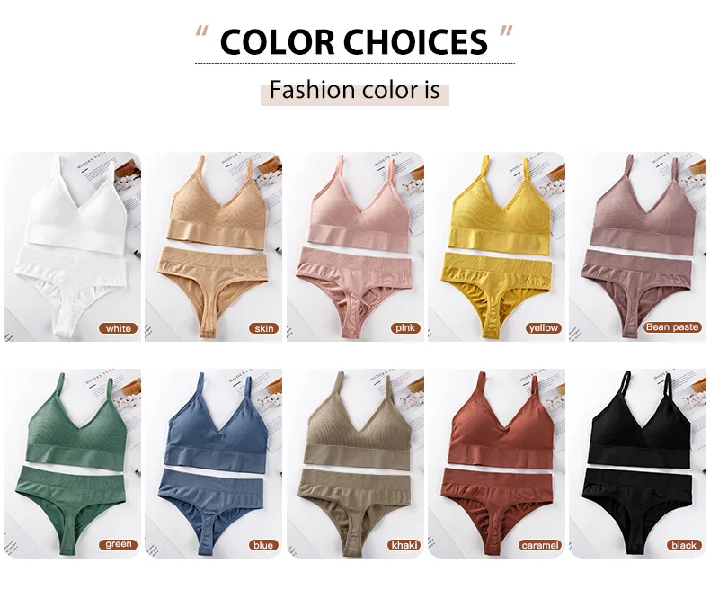 New Women Seamless Bra Set Sexy Thong Low Waist Panties Wire Free Bra Bralette Lingerie Brassiere Cotton Female Underwear Set New Women Seamless Bra Set Sexy Thong Low Waist Panties Wire Free Bra Bralette Lingerie Brassiere Cotton Female Underwear Set