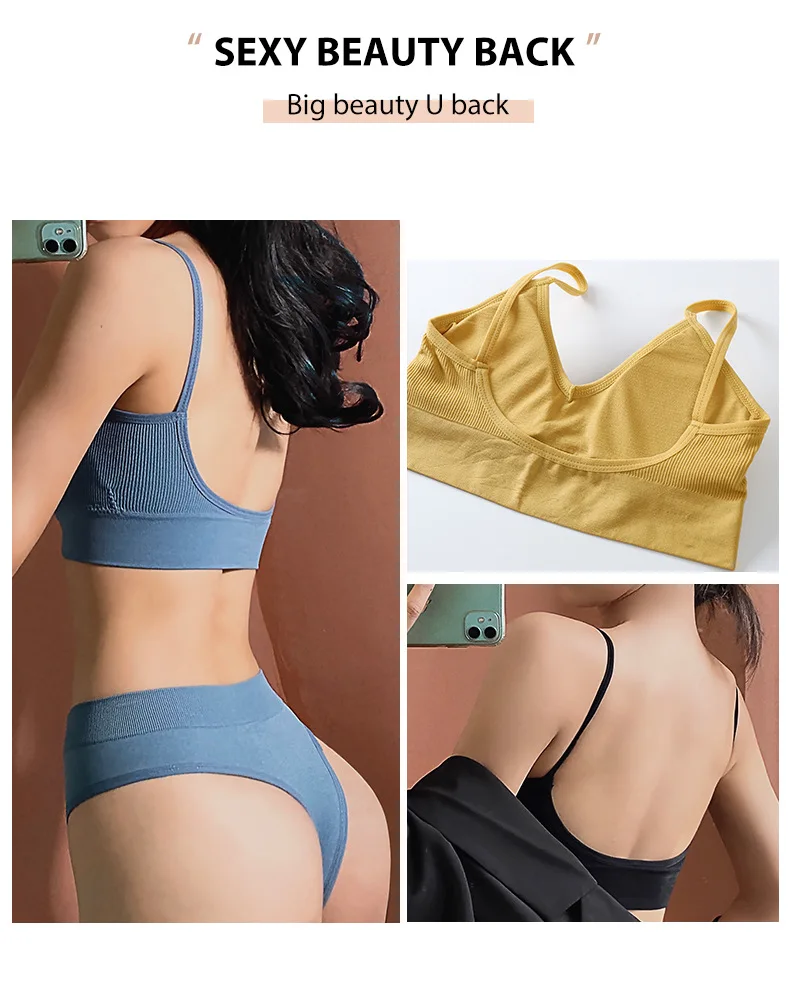 New Women Seamless Bra Set Sexy Thong Low Waist Panties Wire Free Bra Bralette Lingerie Brassiere Cotton Female Underwear Set New Women Seamless Bra Set Sexy Thong Low Waist Panties Wire Free Bra Bralette Lingerie Brassiere Cotton Female Underwear Set