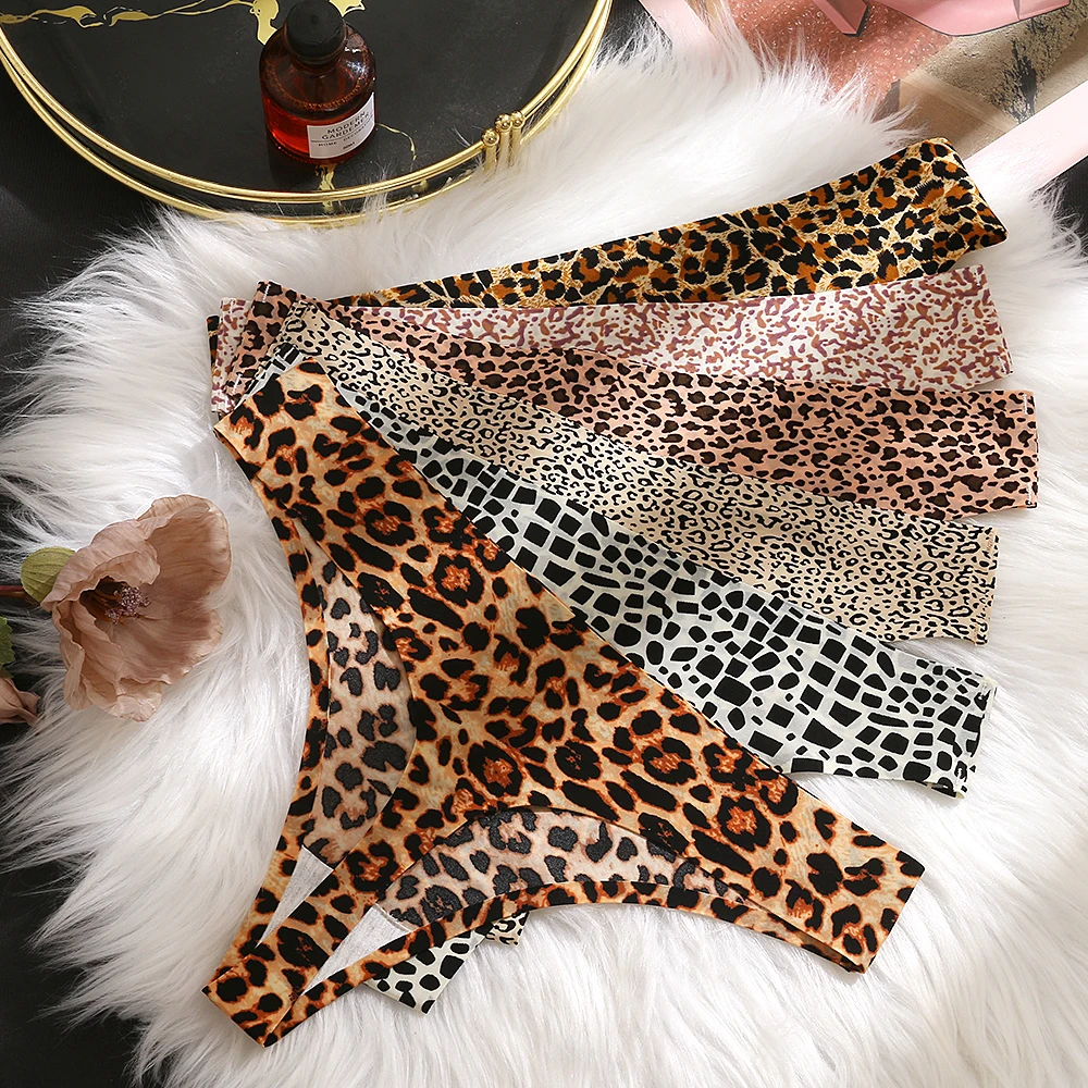 Women's Panties Sexy Leopard Seamless Female Underwear Elasticity Sports G-String for Ladies Thongs Ice Silk Lingerie Tangas Hot Women's Panties Sexy Leopard Seamless Female Underwear Elasticity Sports G-String for Ladies Thongs Ice Silk Lingerie Tangas Hot