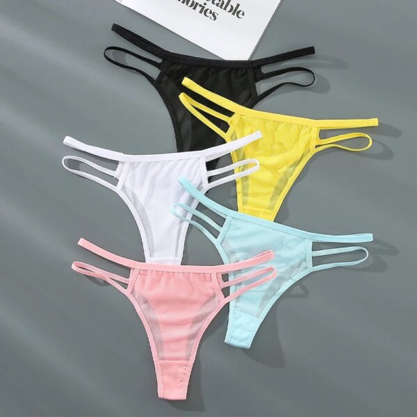 Sexy Thongs Women Panties Perspective Bikini Underpants Low-Rise G-string Underwear for Female Hollow Out Ladies Lingerie