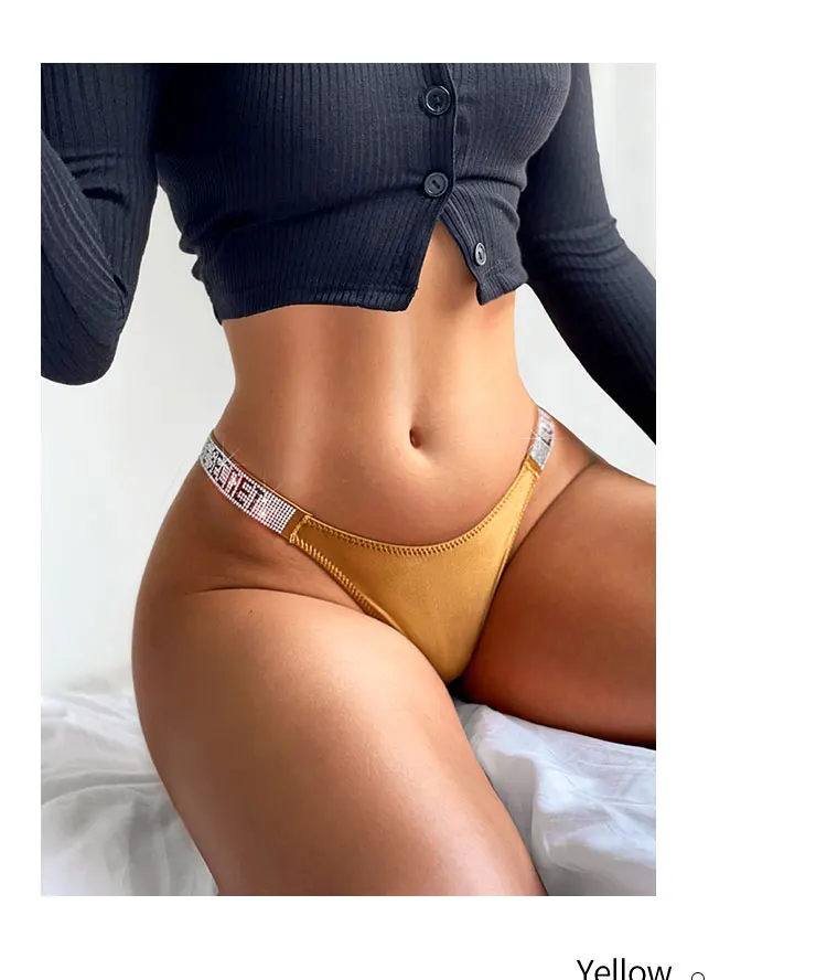 Sexy Women Pantie Crystal Rhinestone Letter Secret Underwear Fitness Gym Love Thongs Low Rise Tanga Female Push Up Lingerie