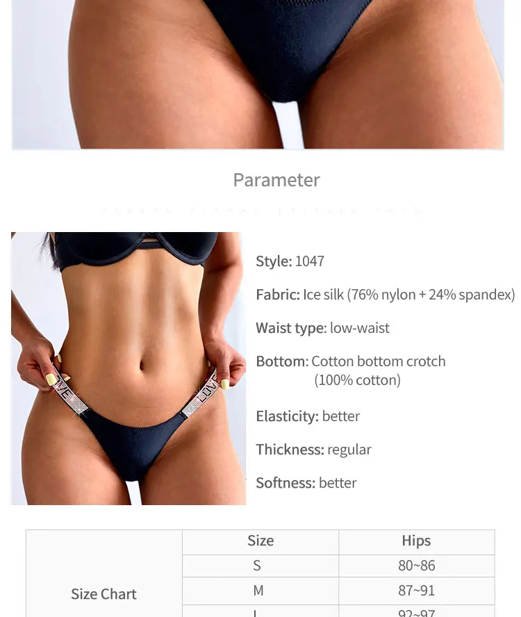 Sexy Women Pantie Crystal Rhinestone Letter Secret Underwear Fitness Gym Love Thongs Low Rise Tanga Female Push Up Lingerie