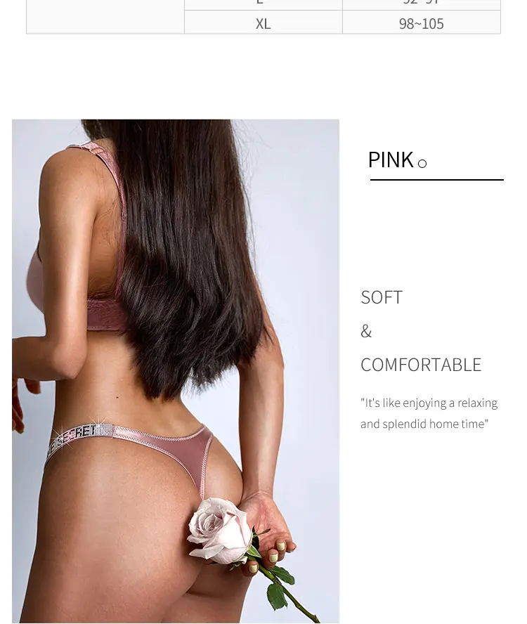 Sexy Women Pantie Crystal Rhinestone Letter Secret Underwear Fitness Gym Love Thongs Low Rise Tanga Female Push Up Lingerie