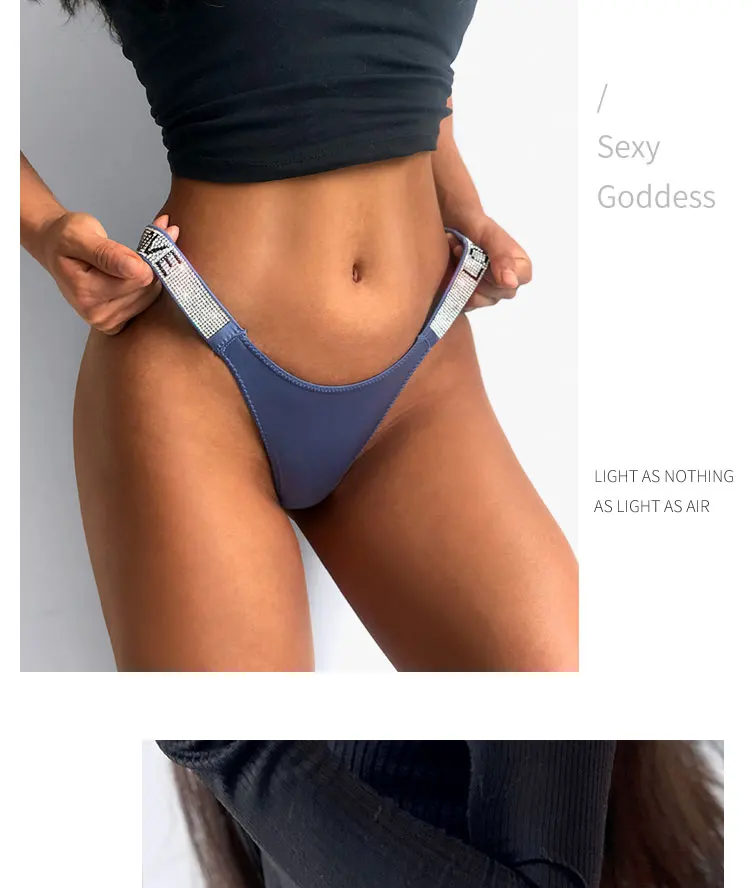 Sexy Women Pantie Crystal Rhinestone Letter Secret Underwear Fitness Gym Love Thongs Low Rise Tanga Female Push Up Lingerie