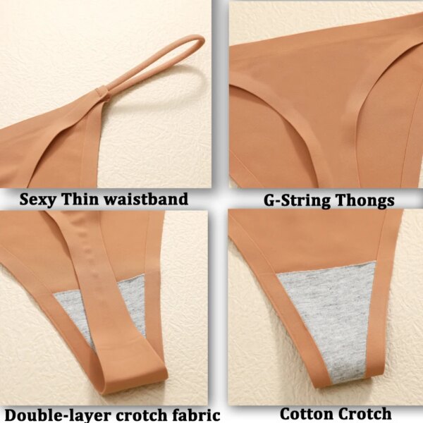 Women Sexy Seamless Thong Mluti Colors G-String Panties Hihg Elastic Underwear High Cut No Trace Lingerie XS-XL Soft Underpants