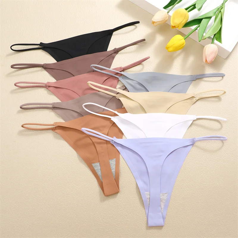 Women Sexy Seamless Thong Mluti Colors G-String Panties Hihg Elastic Underwear High Cut No Trace Lingerie XS-XL Soft Underpants Women Sexy Seamless Thong Mluti Colors G-String Panties Hihg Elastic Underwear High Cut No Trace Lingerie XS-XL Soft Underpants