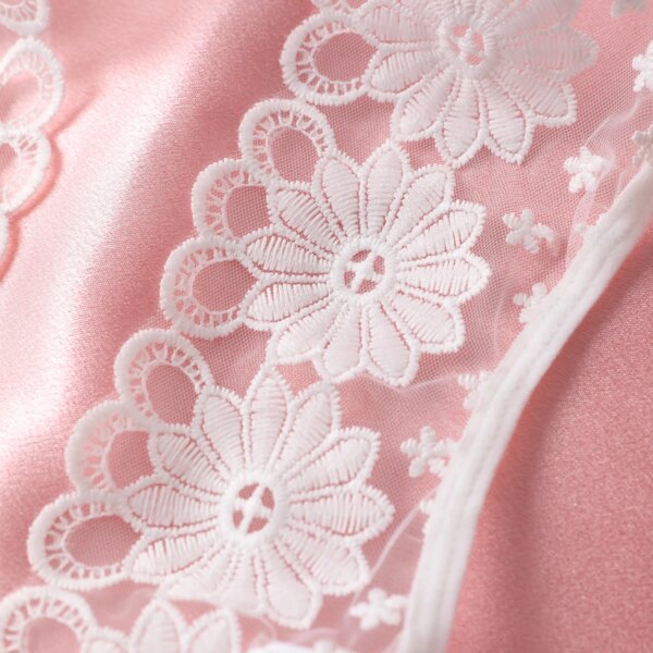 Women's Fancy Sexy Lingerie White Open Bra Hot Teddy Hollow Out Halter Backless Bodysuit Floral Embroidery Crotchless Underwear