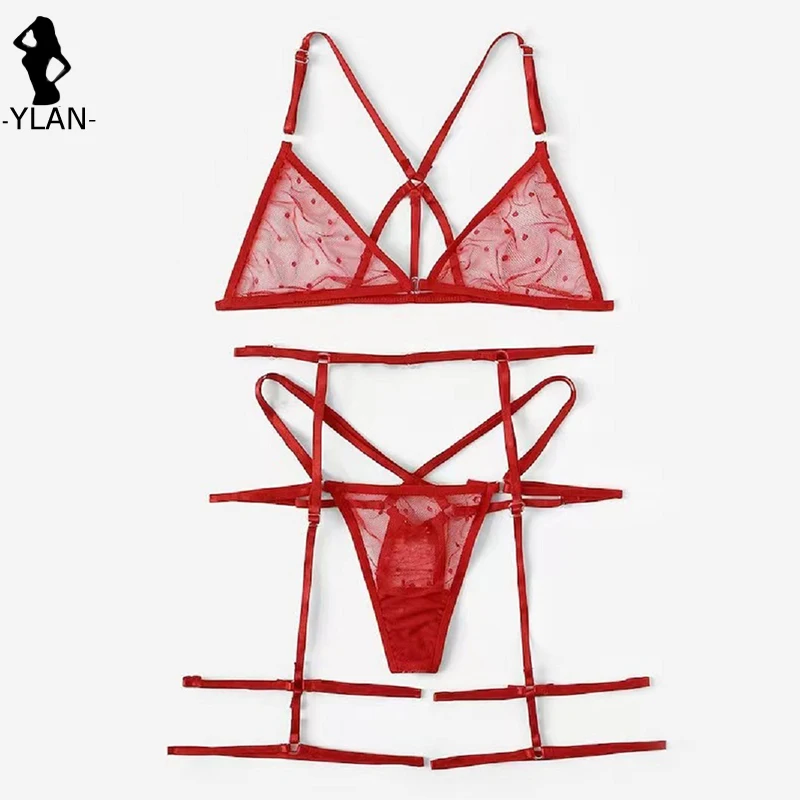 Women Lingerie Sexy Bra Thongs Garters Set Polka Dot Mesh Underwear Set Porn Sex Costumes Transparent Lace Lingerie Exotic Set Women Lingerie Sexy Bra Thongs Garters Set Polka Dot Mesh Underwear Set Porn Sex Costumes Transparent Lace Lingerie Exotic Set