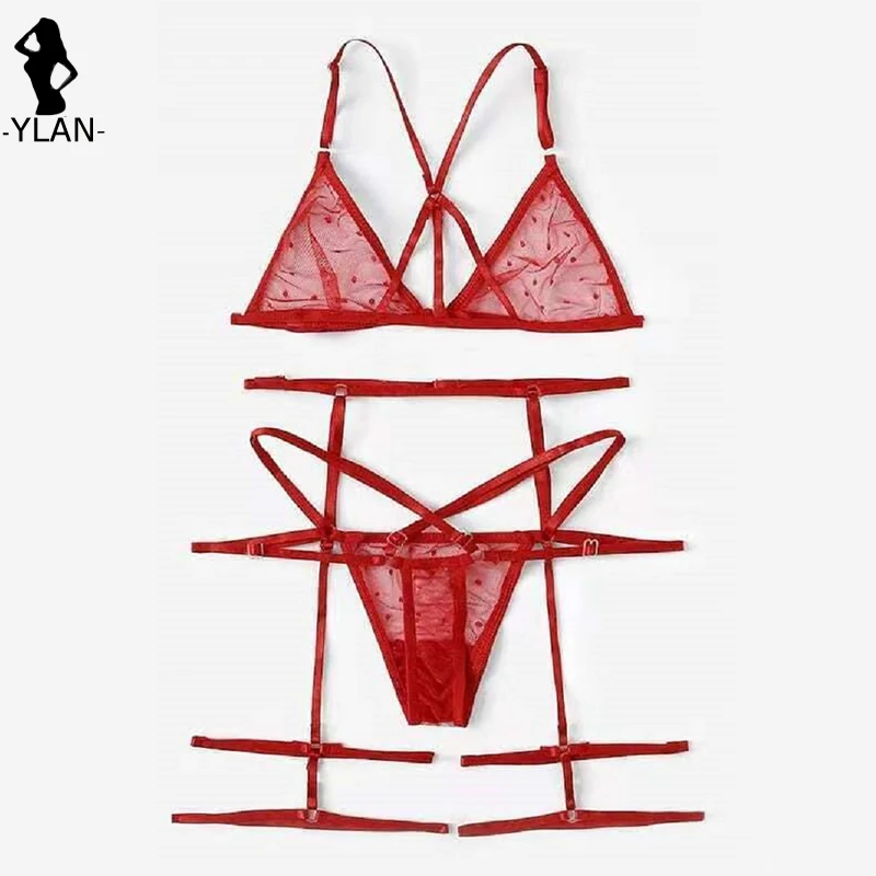 Women Lingerie Sexy Bra Thongs Garters Set Polka Dot Mesh Underwear Set Porn Sex Costumes Transparent Lace Lingerie Exotic Set Women Lingerie Sexy Bra Thongs Garters Set Polka Dot Mesh Underwear Set Porn Sex Costumes Transparent Lace Lingerie Exotic Set