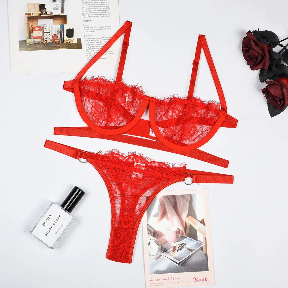 Lingerie Woman Lace Transparent Underwear Fairy Embroidery Brief Sets Delicate Bra Kit Push Up Breves Sets Womens Lingerie Set Lingerie Woman Lace Transparent Underwear Fairy Embroidery Brief Sets Delicate Bra Kit Push Up Breves Sets Womens Lingerie Set