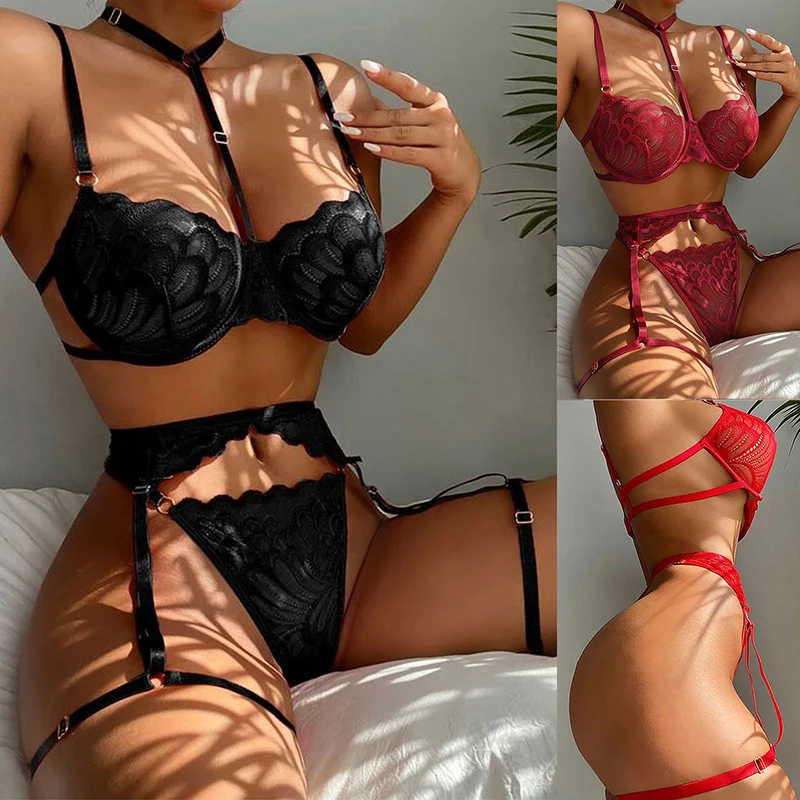 Bra Erotic Brief Sets Women Garters G-Strings Patchwork See Through Lingerie Set Ladies Sexy Panty Underwear Set Sexy Costum Bra Erotic Brief Sets Women Garters G-Strings Patchwork See Through Lingerie Set Ladies Sexy Panty Underwear Set Sexy Costum