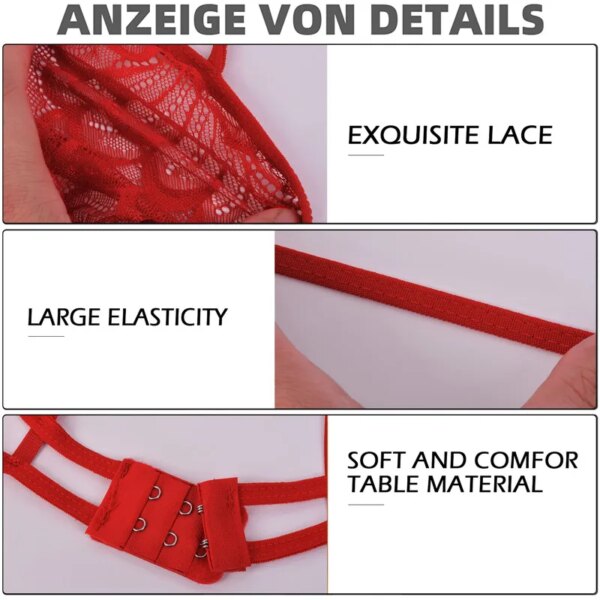 Bra Erotic Brief Sets Women Garters G-Strings Patchwork See Through Lingerie Set Ladies Sexy Panty Underwear Set Sexy Costum