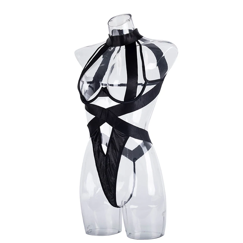 Black Halter Sexy Lingerie Women Bandage One Piece Bra Sets Erotic Costumes Teddy Baby Doll Dress Push Up Underwear Set Bodysuit Black Halter Sexy Lingerie Women Bandage One Piece Bra Sets Erotic Costumes Teddy Baby Doll Dress Push Up Underwear Set Bodysuit