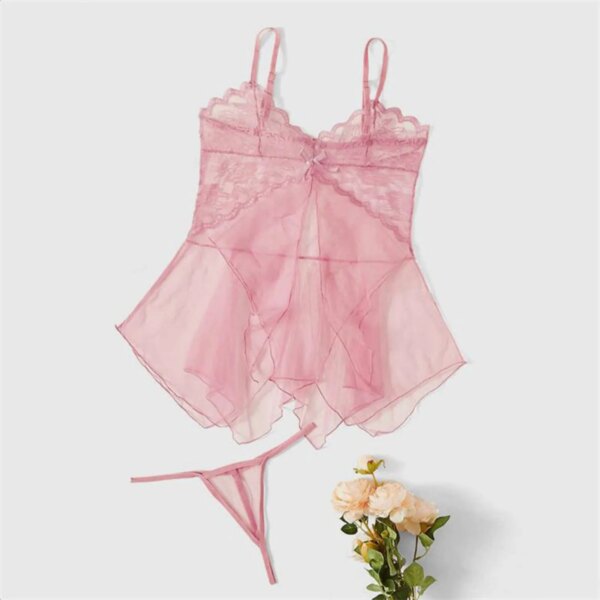 Plus Size Women's Exotic Lingerie Sets Lace Fluoroscopy Beauty Tulle Elegant Sexy Lingerie Female Underwear Lingerie For Ladies